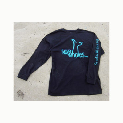 Long Sleeve Black Organic Whale Tail Tee